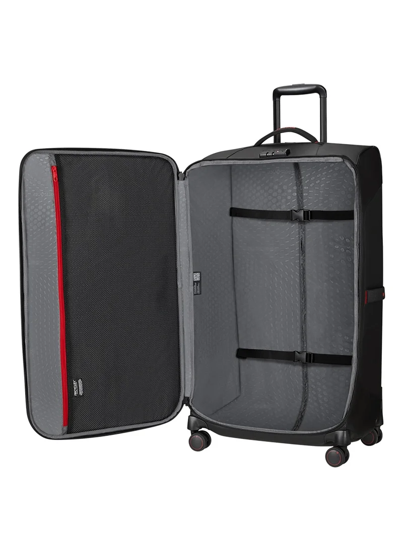 Samsonite Ecodiver Suitcase Check-In Size 79 cm, 4 Spinner Wheels, 100% Recycled Pet, Black|ID Tag|Front Pocket Compartment|TSA Lock|Water Resistant Material - 3 Years International Warranty